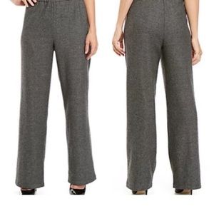 Eileen Fisher Gray Wool Blend Wide Leg Pull On Pants Size M EUC